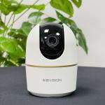 Camera an ninh WiFi 5MP Kbvision, phát hiện người và thú cưng bằng AI, tự động theo dõi, hình ảnh Full Color sắc nét, góc nhìn 355°, đàm thoại hai chiều, bảo mật riêng tư tối đa
