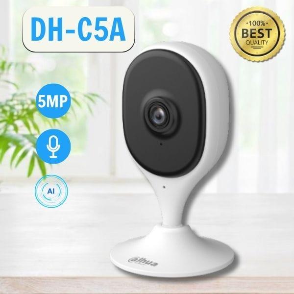 Dahua DH-C5A Camera Wifi 5MP, công nghệ H.265 tiết kiệm lưu trữ, Auto Tracking AI, đàm thoại hai chiều, góc nhìn 90°, hồng ngoại 10m, WiFi 6 ổn định, hỗ trợ thẻ nhớ 256GB