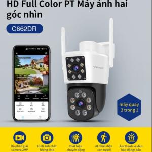 BẢO VỆ GIA ĐÌNH THÔNG MINH, Camera Wifi VStarcam CS662DR Dual-Lens 2 Mắt, Quay Xoay + Nghiêng, Chế Độ Màu Ban Đêm, Báo Động & Đàm Thoại Hai Chiều – An Tâm 24/7