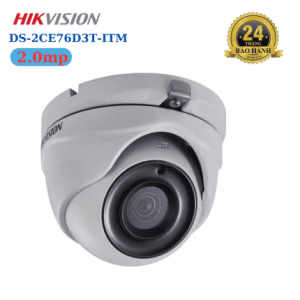GÓC NHÌN RỘNG, Hikvision DS-2CE76D3T-ITM camera 2MP, ống kính 3.6 mm, chuyển tín hiệu 4-in-1 TVI/AHD/CVI/CVBS, IR tới 30 m, giảm nhiễu 3D DNR, bảo vệ gia đình suốt đêm