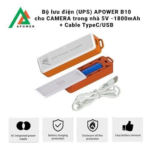 APOWER B10 UPS Mini 5V, Cung Cấp Điện Liên Tục 5 Giờ Cho Camera Gia Đình, Router WiFi, Smart Home