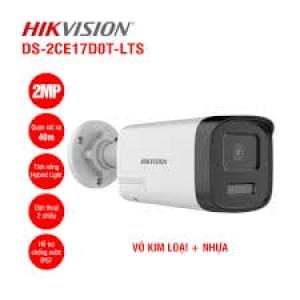 Hikvision DS-2CE17D0T LTS Camera thân trụ 2MP, Smart Hybrid Light ban đêm màu + IR 40m, mic tích hợp đàm thoại 2 chiều, DWDR/BLC/HLC, vỏ chống nước IP67