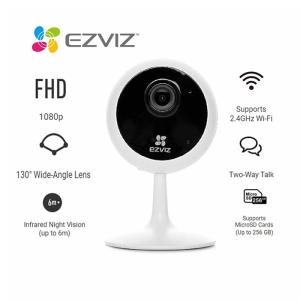 EZVIZ C1C Camera WiFi IP 2.0MP Full HD 1080P, Hỗ Trợ DWDR, 3D DNR, Đàm Thoại Hai Chiều, Cảnh Báo Chuyển Động, Lắp Đặt Dễ Dàng Trong Nhà, Phù Hợp Gia Đình, Văn Phòng, Shop Bán Hàng, Góc Rộng 130° Đảm Bảo Quan Sát Không Điểm Mù.