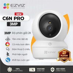 Ezviz C6N Pro 2K, Camera Wifi Thông Minh 3MP, Nhận Dạng Người Và Thú Cưng, Quay 360°, Ban Đêm Có Màu, True WDR, Âm Thanh Hai Chiều, Hỗ Trợ 512GB, Kết Nối 2.4GHz Ổn Định