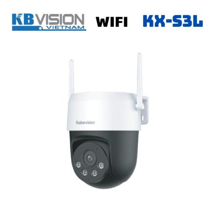 Kbvision KX S3L Camera PT Wifi 3MP full color ban đêm, 4 chế độ ánh sáng, Auto Tracking, báo động đèn & còi, kết nối WiFi 6 + Bluetooth, lưu trữ 256GB, IP66 chống nước – an ninh toàn diện