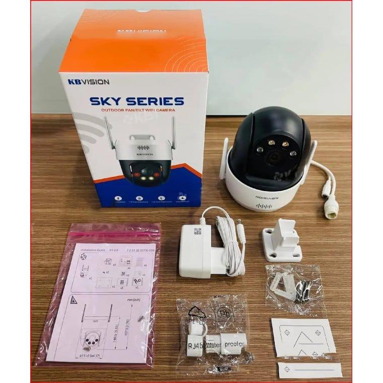 Kbvision KX-S3W Camera Wifi 3MP, AI Phát Hiện Con Người Và Xe, Đèn Chớp Báo Động, Theo Dõi Chuyển Động Thông Minh, Full Color Ban Đêm, Kết Nối Wifi Lan Ổn Định, IP66 Ngoài Trời