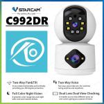 VStarcam C992DR 2 Mắt 5MP, Camera Wifi Trong Nhà, Xoay 360°, Cảnh Báo Thông Minh, Night Vision Toàn Màu, Gọi Hai Chiều Qua App