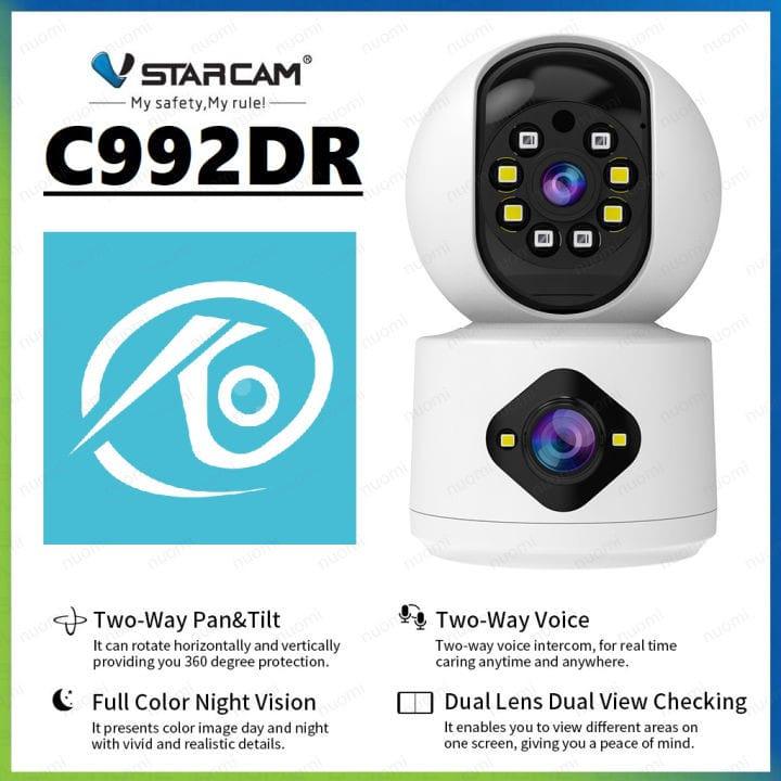 VStarcam C992DR 2 Mắt 5MP, Camera Wifi Trong Nhà, Xoay 360°, Cảnh Báo Thông Minh, Night Vision Toàn Màu, Gọi Hai Chiều Qua App