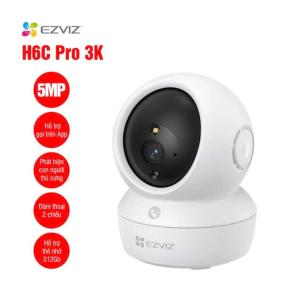 Camera Wifi EZVIZ H6C Pro 5MP 3K Pan & Tilt, Quay 340° + Nghiêng 55°, H.265, Phát Hiện Con Người, Đàm Thoại 2 Chiều, Đêm Màu, Khe Thẻ MicroSD 512GB, Gọi APP, Bảo Vệ Ngôi Nhà Bạn