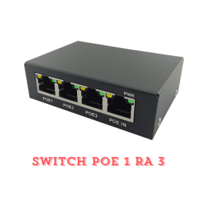 Switch POE Uplink Chia 1 Ra 3 Cho Camera & Thiết Bị Mạng, Công Suất Lên Tới 30W In / 24W Out, Tốc Độ 100Mbps/1Gbps, Kết Nối Liên Tiếp 3 Lớp, Gắn Ray Tủ, Không Cần Nguồn Ngoài